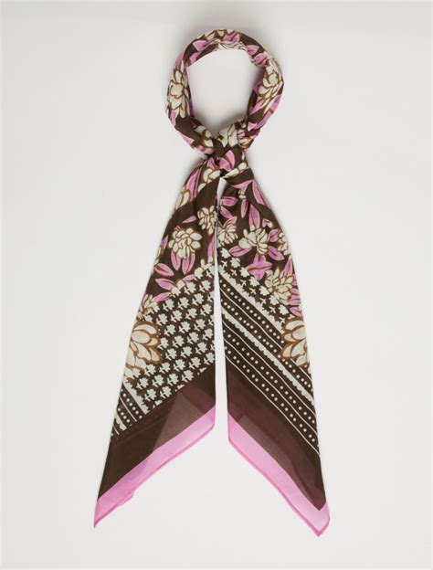 Foulard in seta marrone 